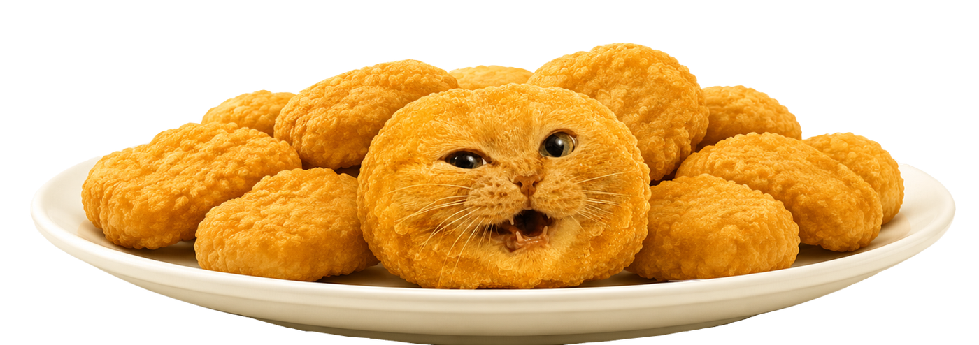 Nugget Cat on a plate